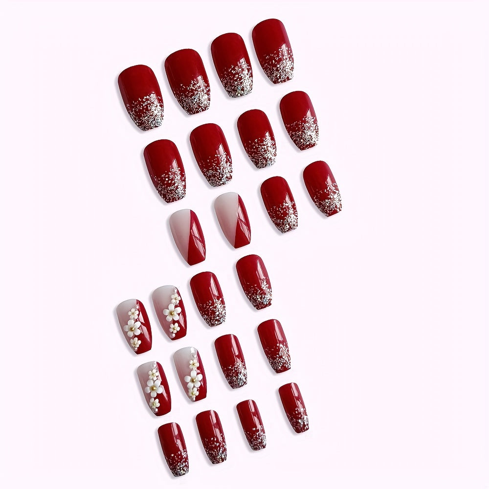 Novari Red Camellia French Nails