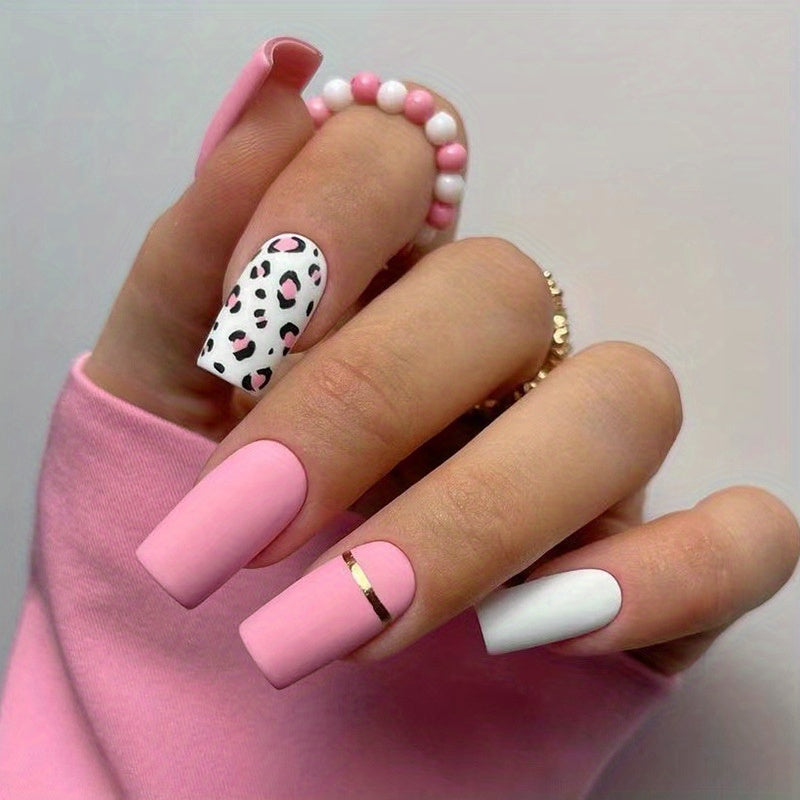 Novari Pink Matte with Leopard Print