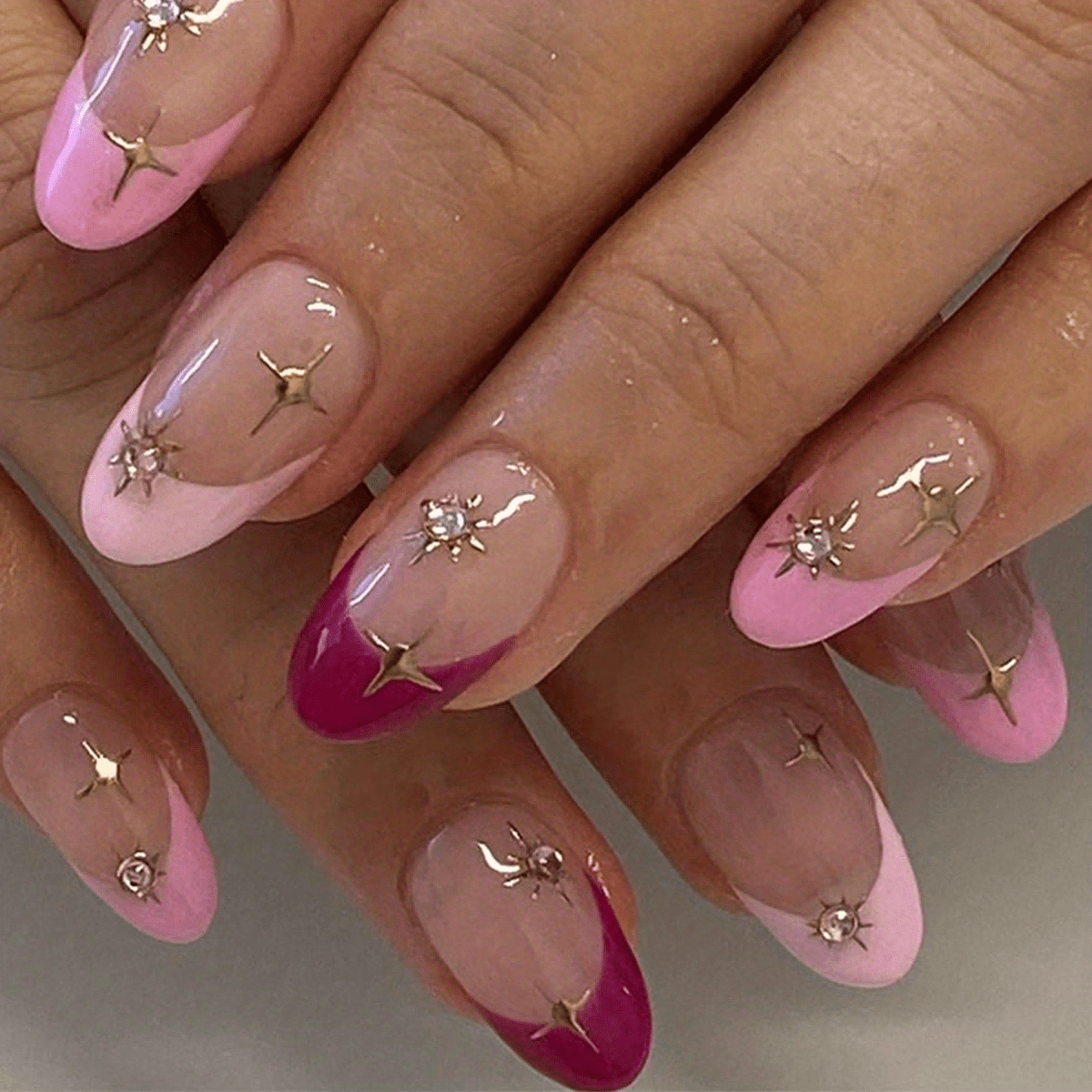 Novari Glossy Short Oval Pink&Purple