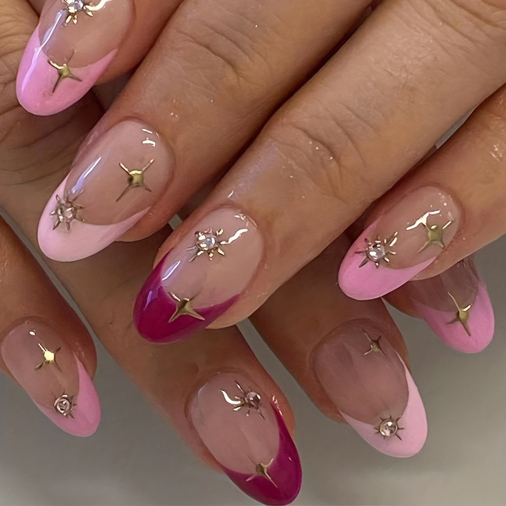 Novari Glossy Short Oval Pink&Purple