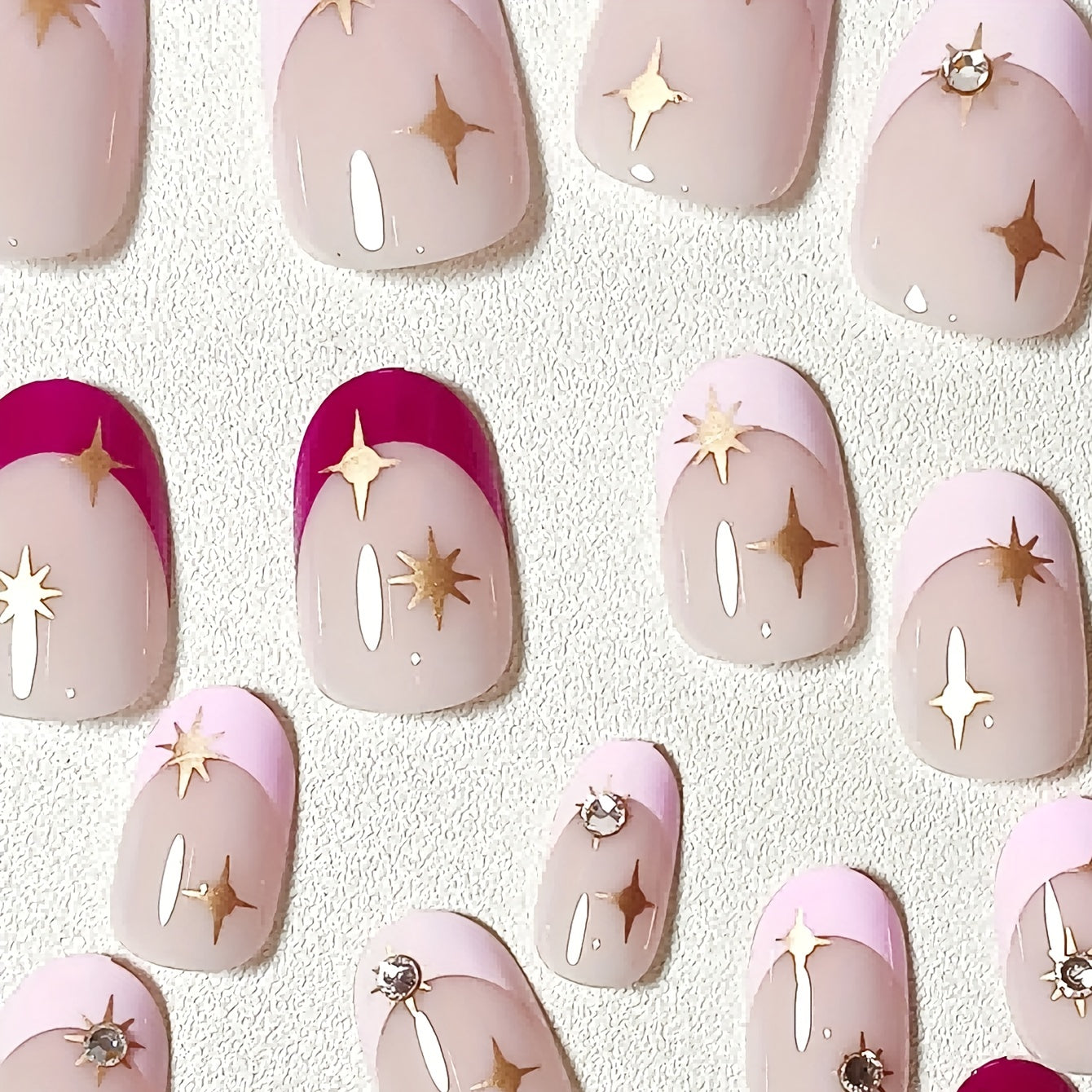 Novari Glossy Short Oval Pink&Purple