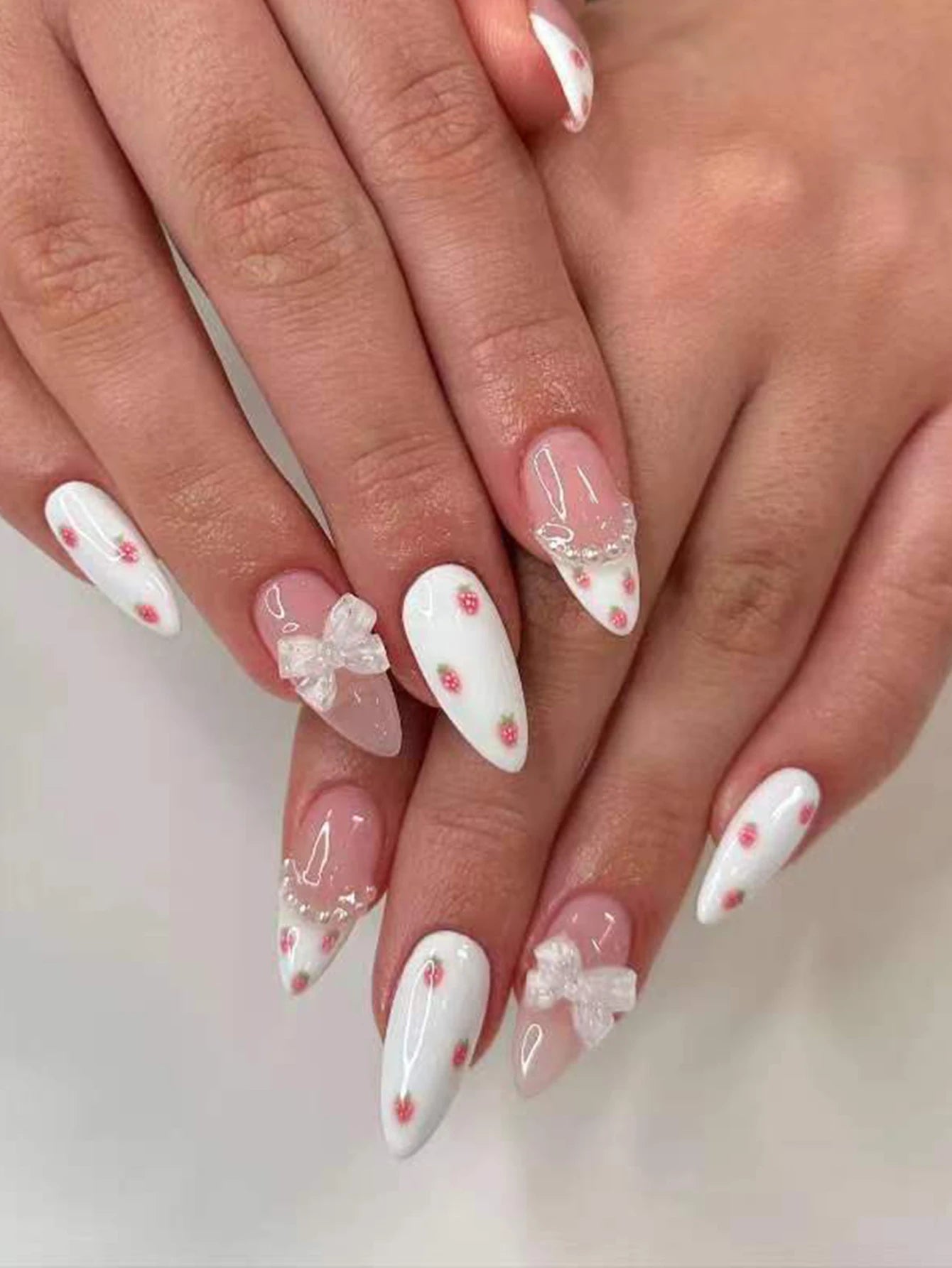 Novari Medium Nails Stiletto Pink French Trim