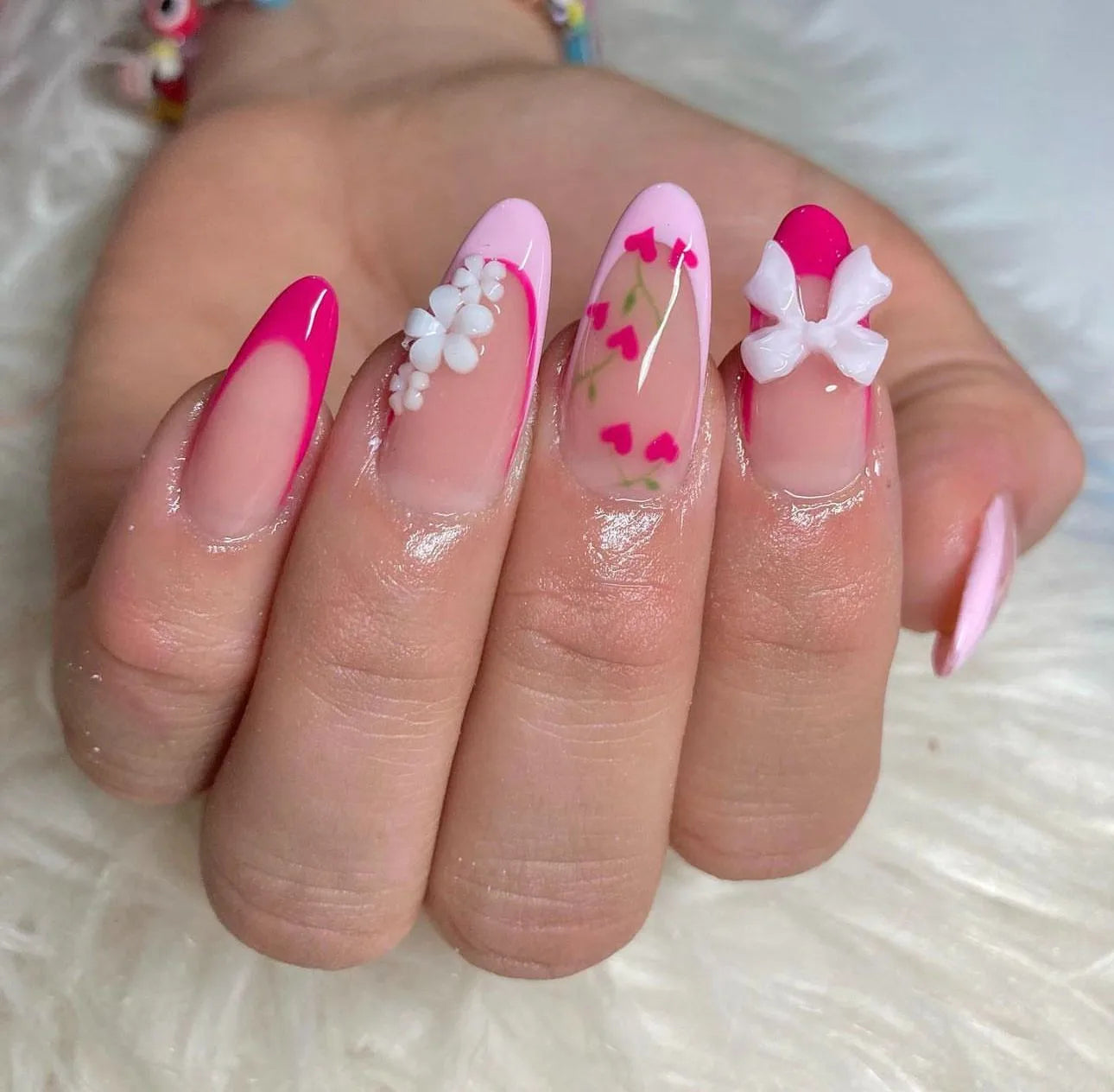 Novari Medium Nails Stiletto Pink French Trim