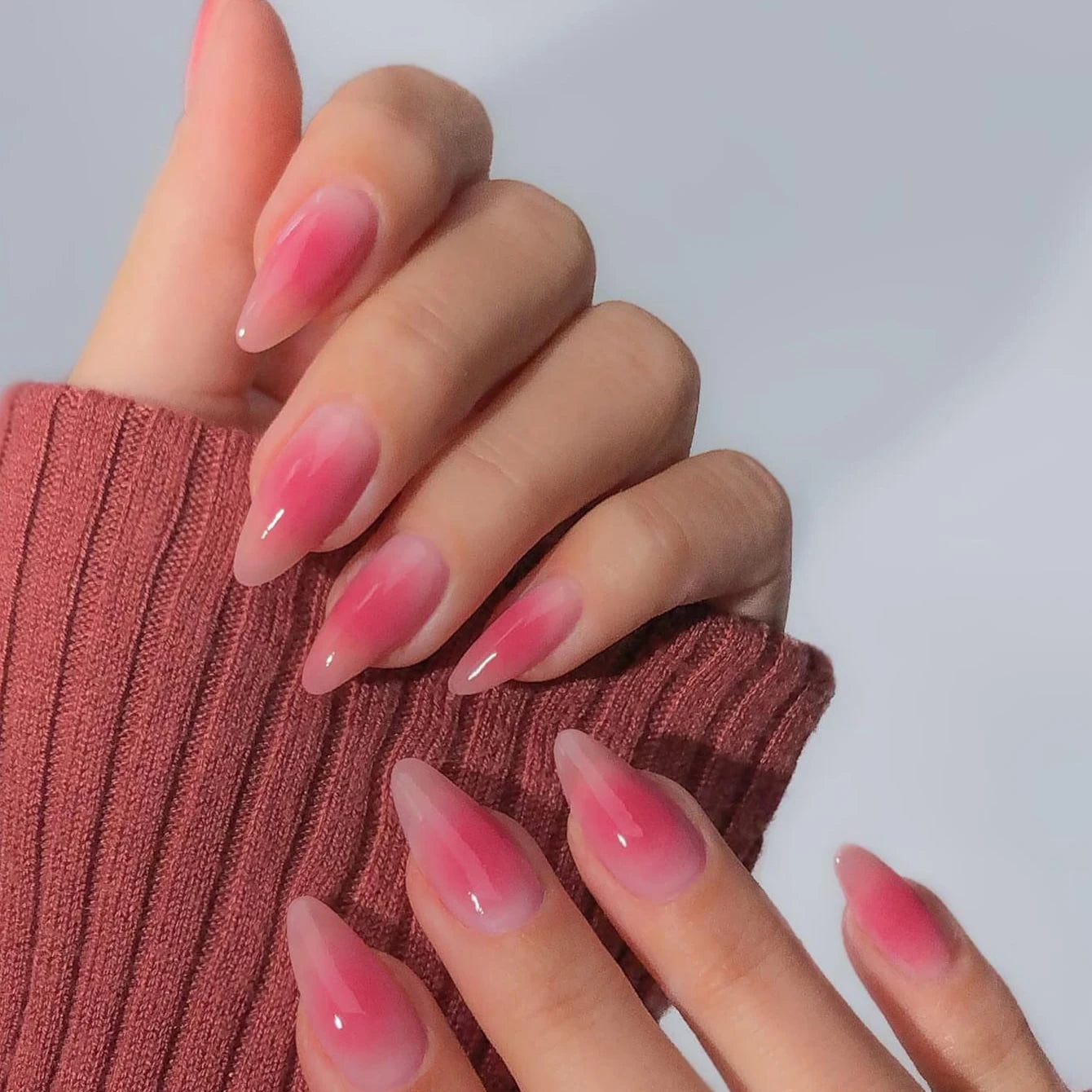 Novari Medium Nails Stiletto Pink French Trim